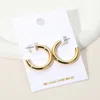 Fashnzfab 18k Gold Over Brass Hoop Earrings In Gold