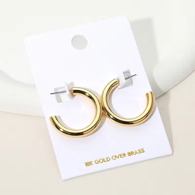 Fashnzfab 18k Gold Over Brass Hoop Earrings