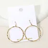 Fashnzfab 18k Gold Over Brass Textured Hoop Dangle Earrings - Gold In Gold