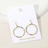 Fashnzfab 18k Gold Over Brass Textured Hoop Dangle Earrings In Gold