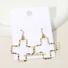 Fashnzfab 18k Gold Over Brass Textured Open Cross Dangle Earrings In Gold