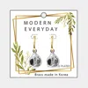 Fashnzfab 18k Gold Plated Brass Open Metal Triangle Abstract Teardrop Earrings In Multi