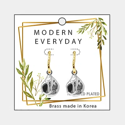 Fashnzfab 18k Gold Plated Brass Open Metal Triangle Abstract Teardrop Earrings In Multi