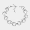 Fashnzfab 18k White Gold Dipped Stainless Steel Premium Handmade Chain Link Bracelet - Rhodium In Metallic