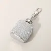 Fashnzfab 1oz Bling Studded Stainless Steel Mini Flask Keychain / Bag Charm In Multi