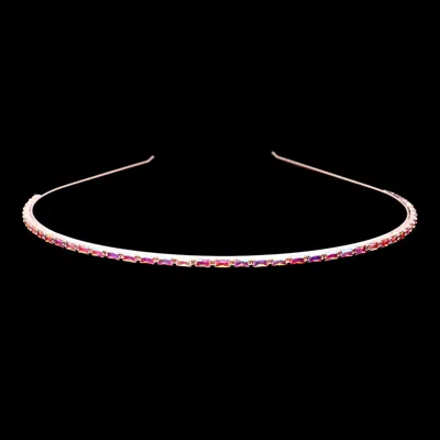 Fashnzfab 1row Rectangle Stone Headband In Gold