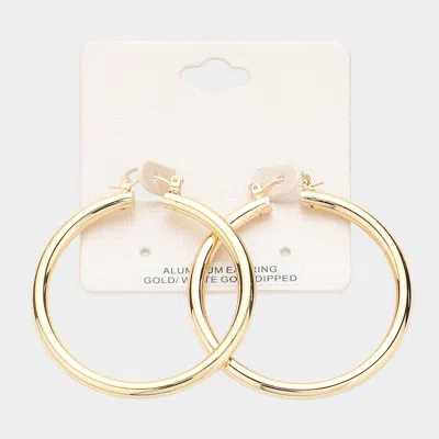 Fashnzfab 2" Gold Dipped Aluminum Pin Catch Hoop Earrings