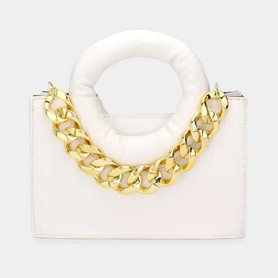 Fashnzfab 2 In 1 Faux Leather Solid Tote And Crossbody Bag Set In White