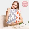 Fashnzfab 2 In 1 Reversible Boho Tribal Patterned Blanket / Pillow