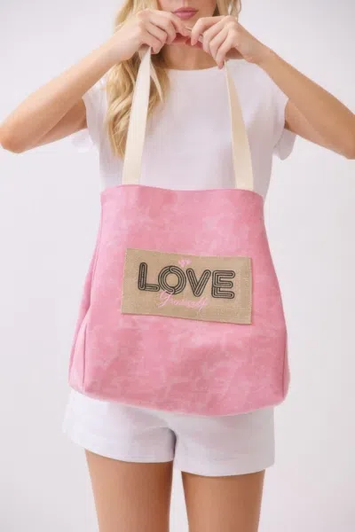 Fashnzfab 2 In 1 Shoulder & Bucket Style Vintage Canvas Tote In Pink