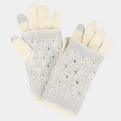 Fashnzfab 2 Pcs Layered Smart Touch Gloves In Multi