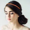 Fashnzfab 2-row Bling Square Stone Stretch Headband In Orange