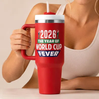 Fashnzfab 2026 World Cup Fever Message 40oz Stainless Steel Tumbler With Handle