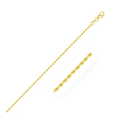 Fashnzfab 2.0mm 14k Yellow Gold Diamond Cut Rope Anklet