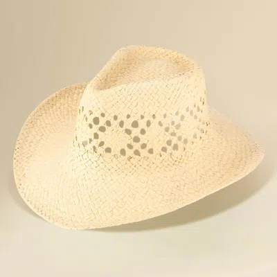 Fashnzfab 23" Lightweight Breathable Woven Summer Fedora Sun Hat In Sand