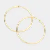 Fashnzfab 2.4 Inch Clip On Hoop Earrings - Matte Gold In Multi
