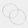 Fashnzfab 2.4 Inch Clip On Hoop Earrings In Silver