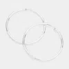 Fashnzfab 2.4 Inch Clip On Hoop Earrings In Silver