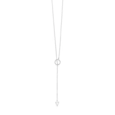 Fashnzfab 24" Multishape Lariat Necklace In Silver