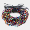 Fashnzfab 25pcs - Seed Beaded Stretch Bracelets Dark, Multi In Multi