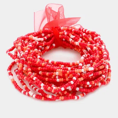 Fashnzfab 25pcs - Seed Beaded Stretch Bracelets In Multi