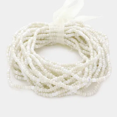 Fashnzfab 25pcs - Seed Beaded Stretch Bracelets Multi, Neutral