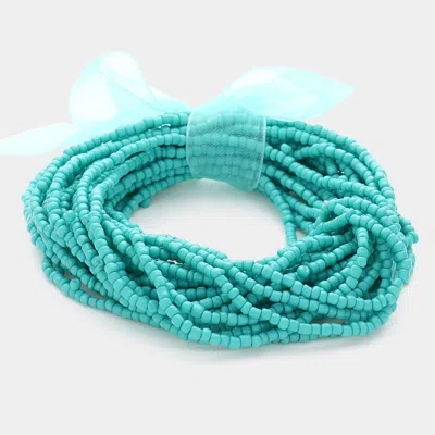 Fashnzfab 25pcs - Seed Beaded Stretch Bracelets In Blue