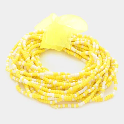 Fashnzfab 25pcs - Seed Beaded Stretch Bracelets In Gold