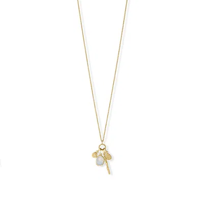 Fashnzfab 26" + 2" 14 Karat Gold Plated Charm Drop Necklace In Multi