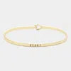 Fashnzfab '2g2bt' Brass Thin Metal Hook Bracelet Gold In Gold