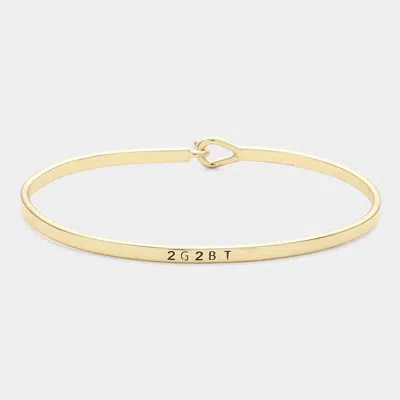 Fashnzfab '2g2bt' Brass Thin Metal Hook Bracelet Gold