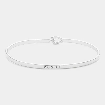 Fashnzfab '2g2bt' Brass Thin Metal Hook Bracelet Rhodium In Multi