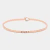 Fashnzfab '2g2bt' Brass Thin Metal Hook Bracelet Rose Gold In Multi