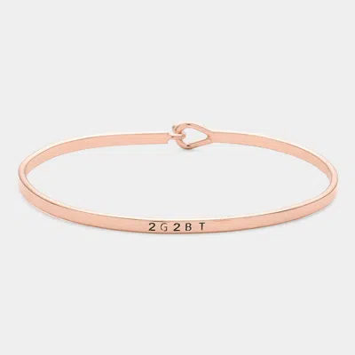Fashnzfab '2g2bt' Brass Thin Metal Hook Bracelet Rose Gold In Multi