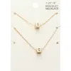 Fashnzfab 2pcs - -g- Initial Monogram Metal Cube Pendant Necklace / Bracelet Set Gold In Gold
