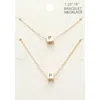 Fashnzfab 2pcs - -p- Initial Monogram Metal Cube Pendant Necklace / Bracelet Set Gold In Gold