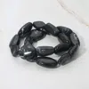 Fashnzfab 2pcs - Chunky Marbled Resin Multi Shape Pebble Beaded Stretch Multi Layered Bracelets - Black In Multi
