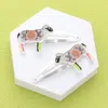 Fashnzfab 2pcs - Flower Butterfly Patterned Sheep Snap Hair Clips In Multi