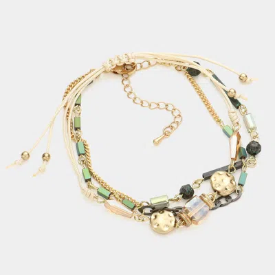 Fashnzfab 2pcs - Hammered Metal Disc Cinch Bracelets In Multi