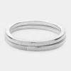 Fashnzfab 2pcs - Metal Stretch Bracelets In Silver