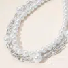 Fashnzfab 2pcs - Pearl Metal Link Necklaces In Multi