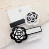 Fashnzfab 2pcs - Pearl Pointed Celluloid Acetate Flower Alligator Snap Hair Clips In Black