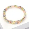 Fashnzfab 4pcs - Multi Bead Accent Fireball Strand Stretch Bracelets In Gold