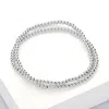 Fashnzfab 2pcs - Stainless Steel Ball Stretch Multi Layered Bracelets Silver In Silver