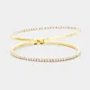 Fashnzfab 2row Split Layer Rhinestone Pave Cuff Evening Bracelet Clear, Gold In Multi