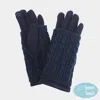 Fashnzfab 3 In 1 - Cable Knit Touch Smart Gloves In Blue