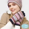 Fashnzfab 3 In 1 Multi Colored Touch Smart Gloves In Blue