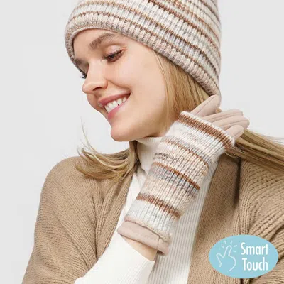 Fashnzfab 3 In 1 Multi Colored Touch Smart Gloves In Gray