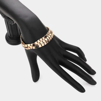 Fashnzfab 3-row Metal Chain Bracelet Gold