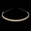 Fashnzfab 3-rows Crystal Rhinestone Headband In Gold